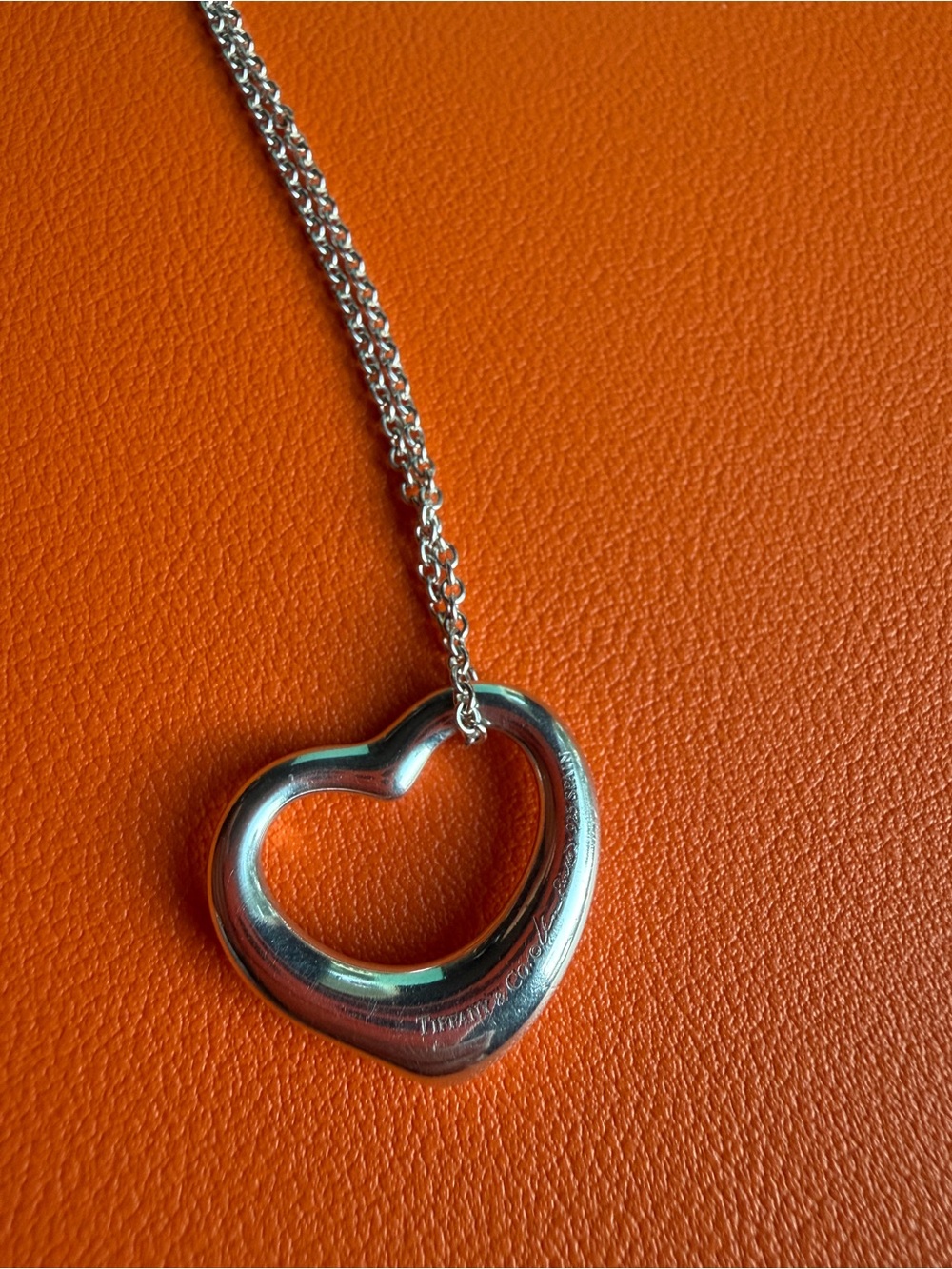 Tiffany & Co. Silver Open Heart Pendant Necklace — Elsa Peretti - Picture 2 of 3